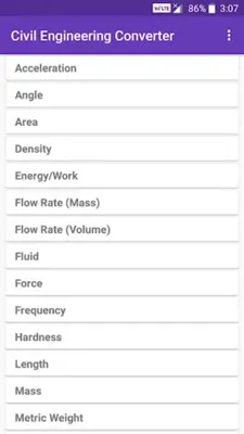 Civil Engineering Converter android App screenshot 7